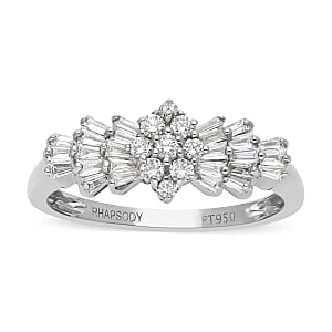 Rhapsody IGI Certified 950 Platinum Diamond 0.50 ctw Ring, Ballerina Ring, Wedding Rings, Engagement Rings (Size 6.00)