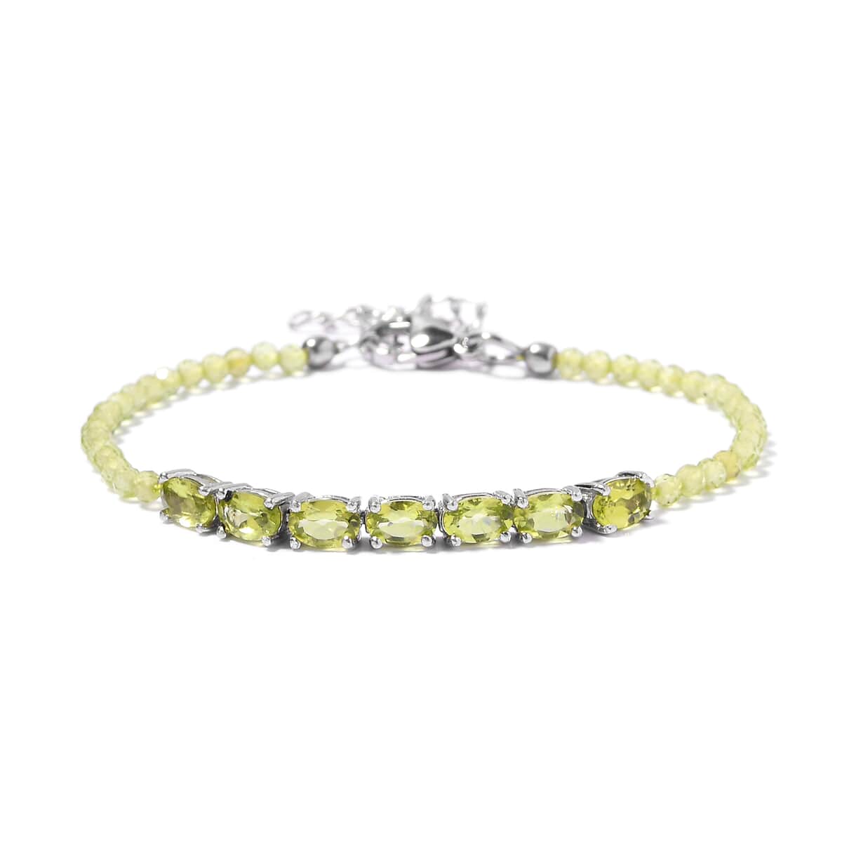 Peridot Bracelet in Platinum Bond (8.00 In) 11.00 ctw image number 0