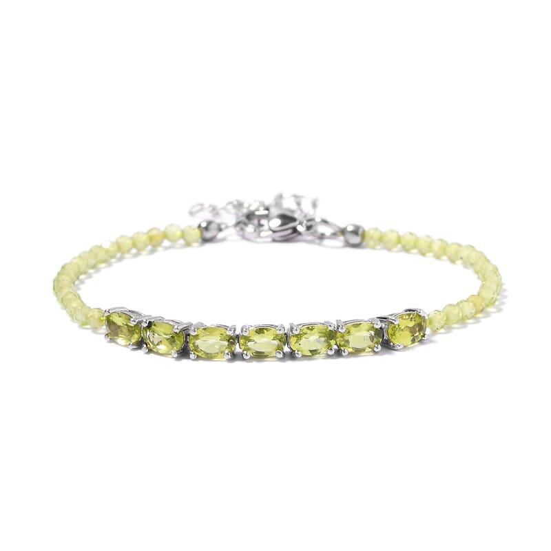 KARIS Peridot Bracelet in Platinum Bond (8.00 In) 11.00 ctw