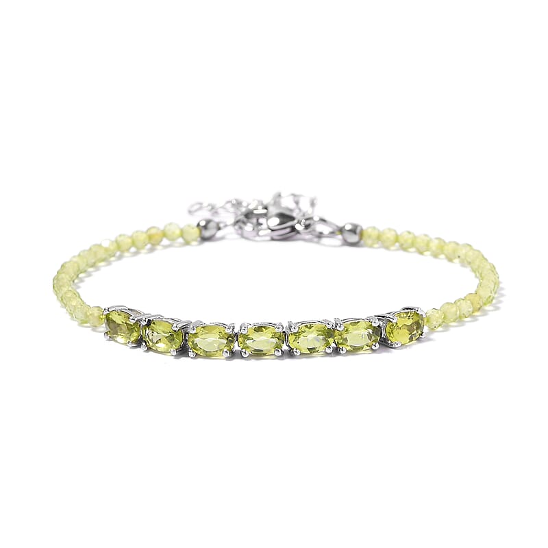 KARIS Peridot Bracelet in Platinum Bond (8.00 In) 11.00 ctw