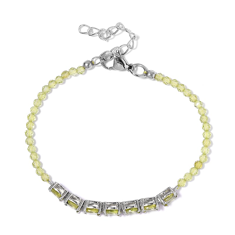 KARIS Peridot Bracelet in Platinum Bond (8.00 In) 11.00 ctw