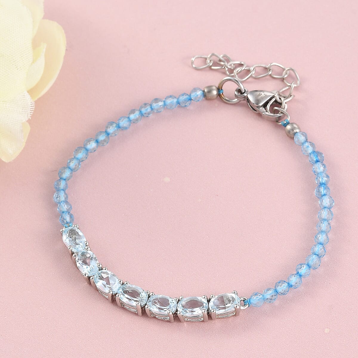 KARIS Sky Blue Topaz Bracelet in Platinum Bond (8.00 In) 11.75 ctw image number 1