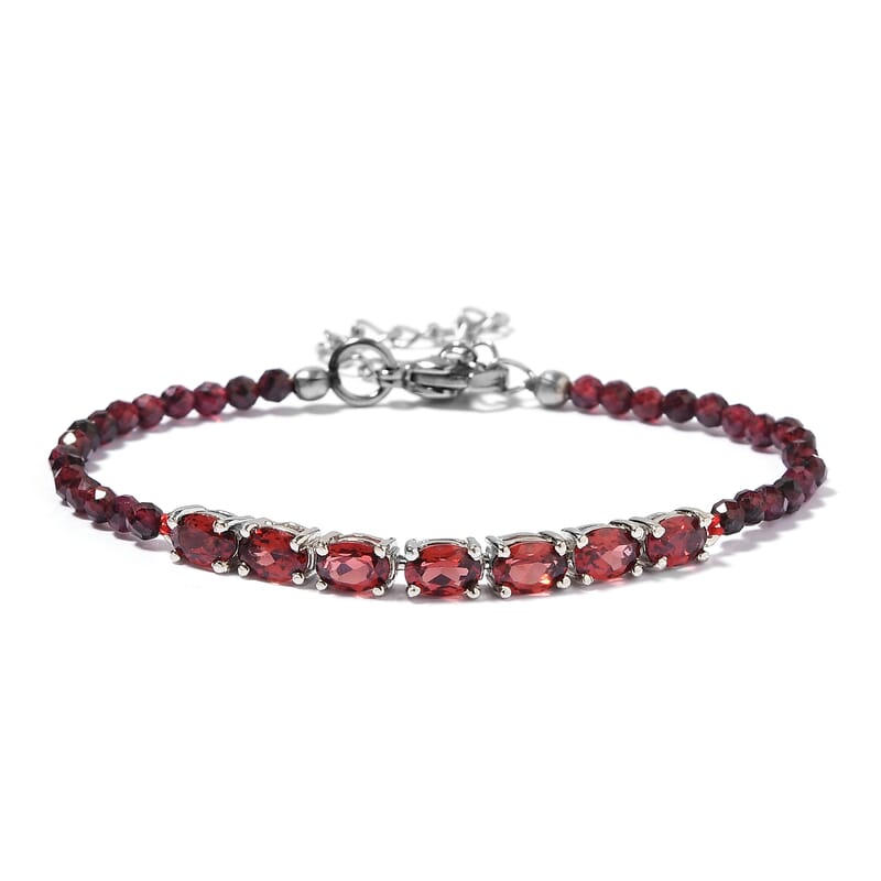 Karis Mozambique Garnet Bracelet in Platinum Bond (8.00 In) 11.80 ctw