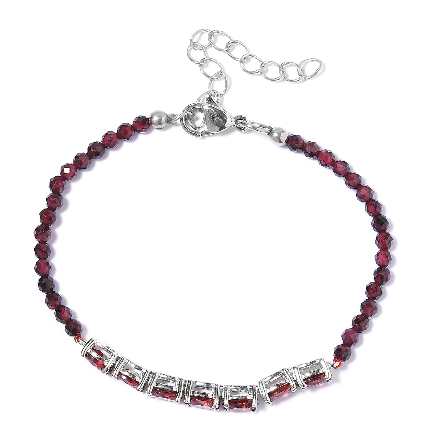 Karis Mozambique Garnet Bracelet in Platinum Bond (8.00 In) 11.80 ctw