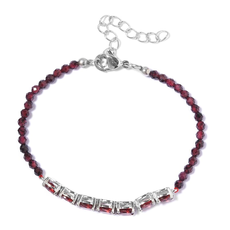 Karis Mozambique Garnet Bracelet in Platinum Bond (8.00 In) 11.80 ctw