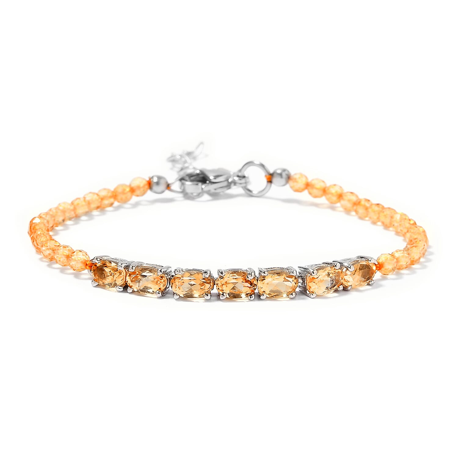 Karis Brazilian Citrine Bracelet in Platinum Bond (8.00 In) 10.80 ctw