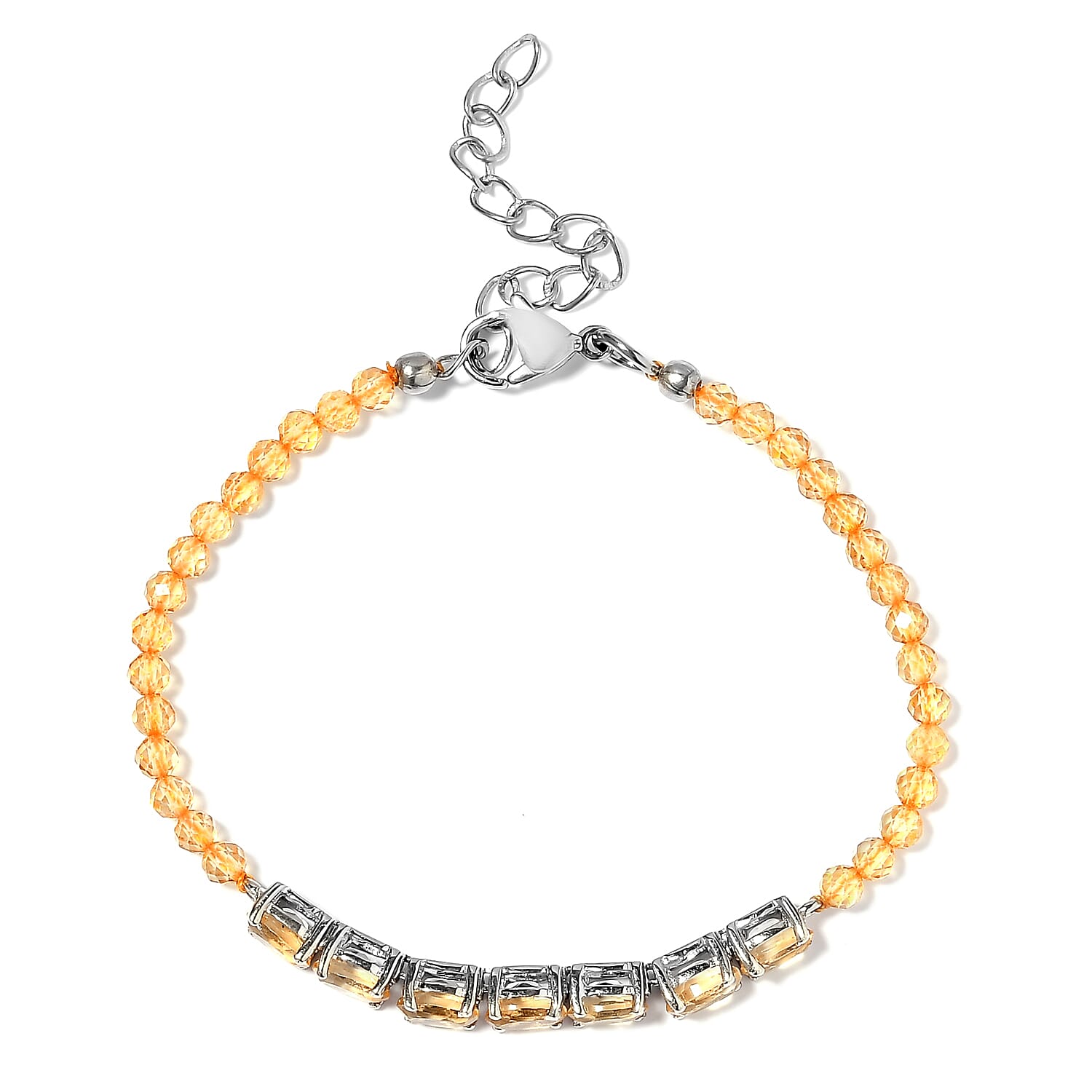 Karis Brazilian Citrine Bracelet in Platinum Bond (8.00 In) 10.80 ctw