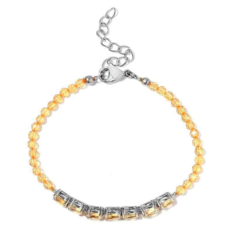 Karis Brazilian Citrine Bracelet in Platinum Bond (8.00 In) 10.80 ctw