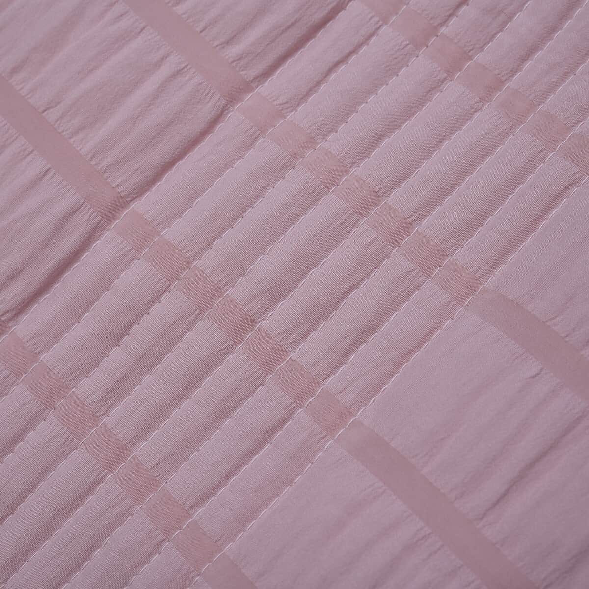 Homesmart Pink Striped Queen Size Microfiber Quilt With Set of Shams image number 3