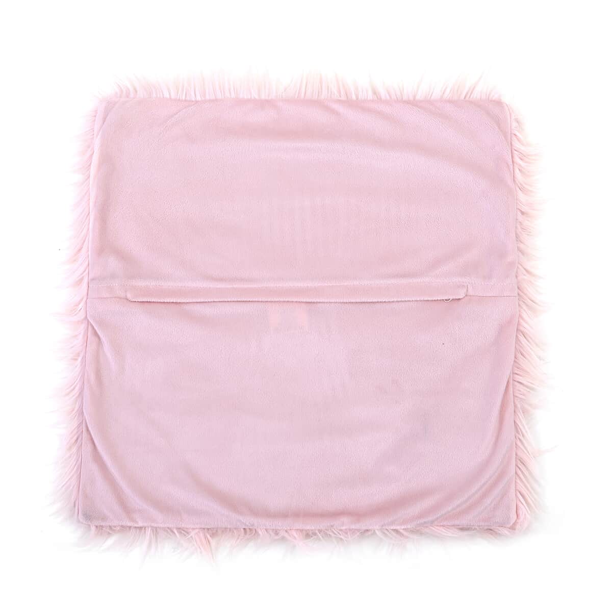 Homesmart Pink Set of 2 Faux Fur Cushion Cover image number 3
