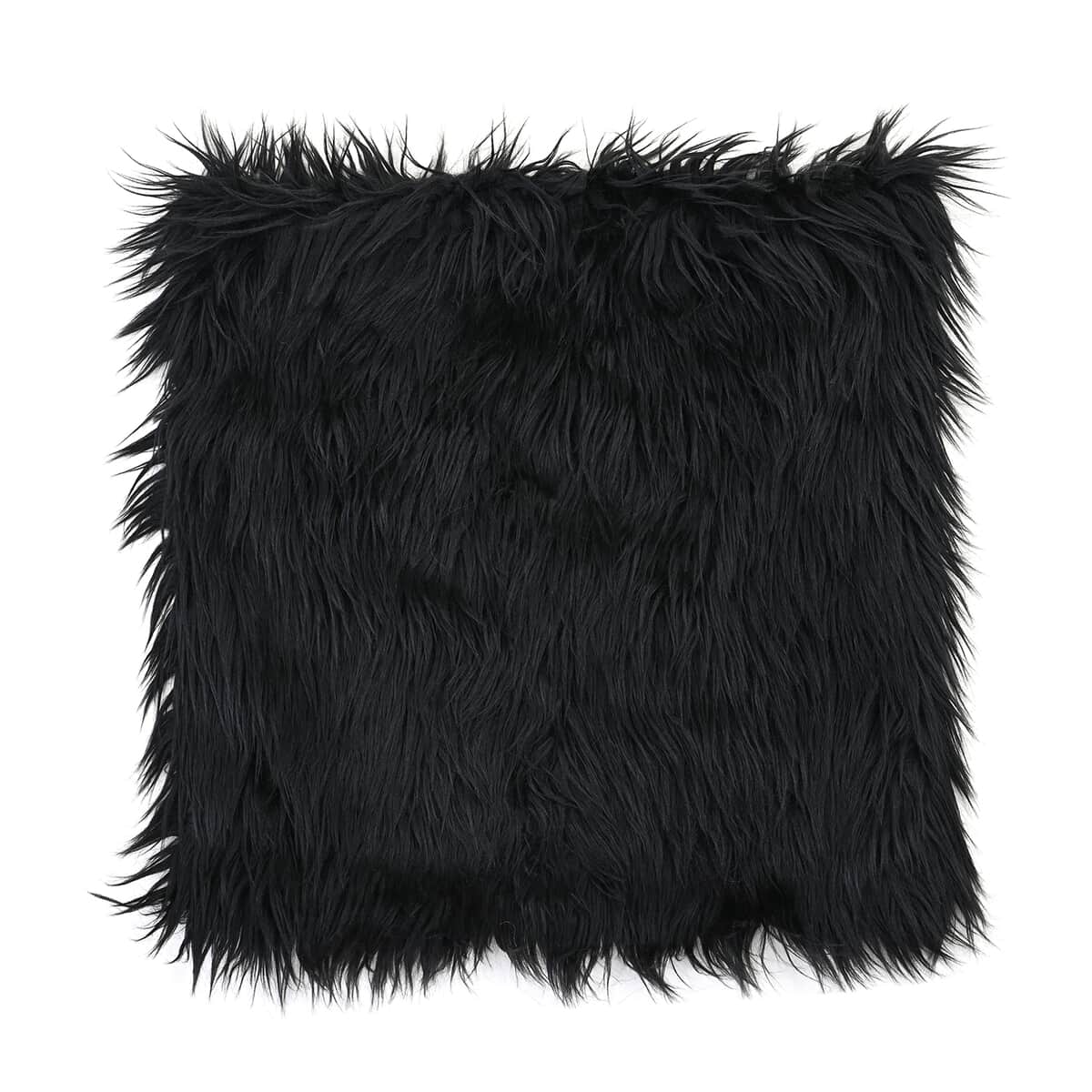 Homesmart Black Set of 2 Faux Fur Cushion Cover image number 2