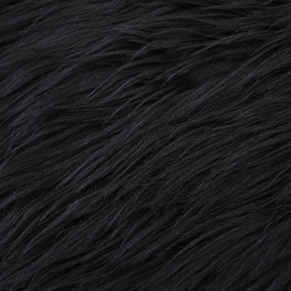 Homesmart Black Set of 2 Faux Fur Cushion Cover image number 4