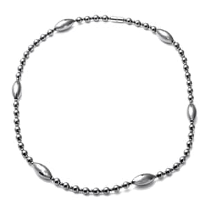 Magnetic Hematite Bead Necklace in Silvertone 22 Inches 317.00 ctw