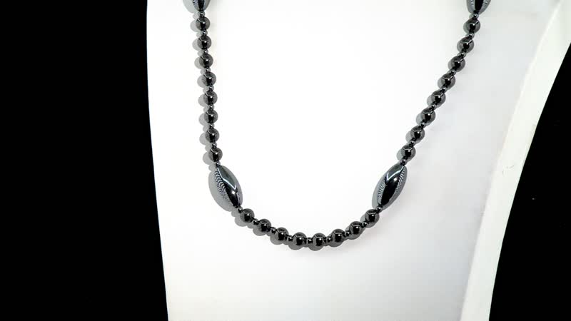 Magnetic Hematite 317.00 ctw Bead Necklace in Silvertone 22 Inches