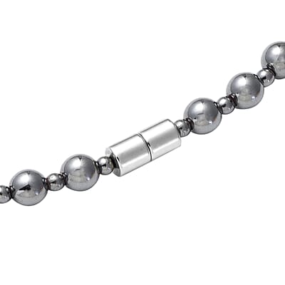 Magnetic Hematite 317.00 ctw Bead Necklace in Silvertone 22 Inches