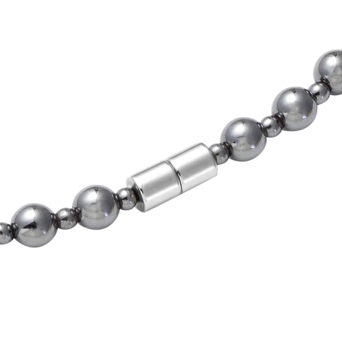 Magnetic Hematite Bead Necklace in Silvertone 22 Inches 317.00 ctw image number 2