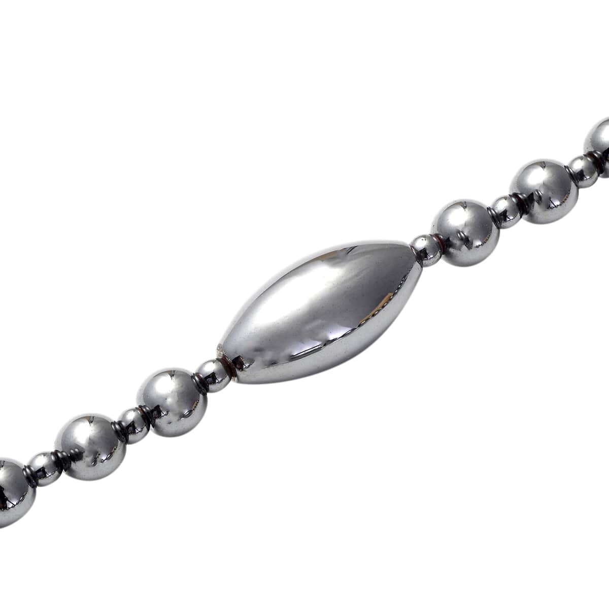 Magnetic Hematite Bead Necklace in Silvertone 22 Inches 317.00 ctw image number 3