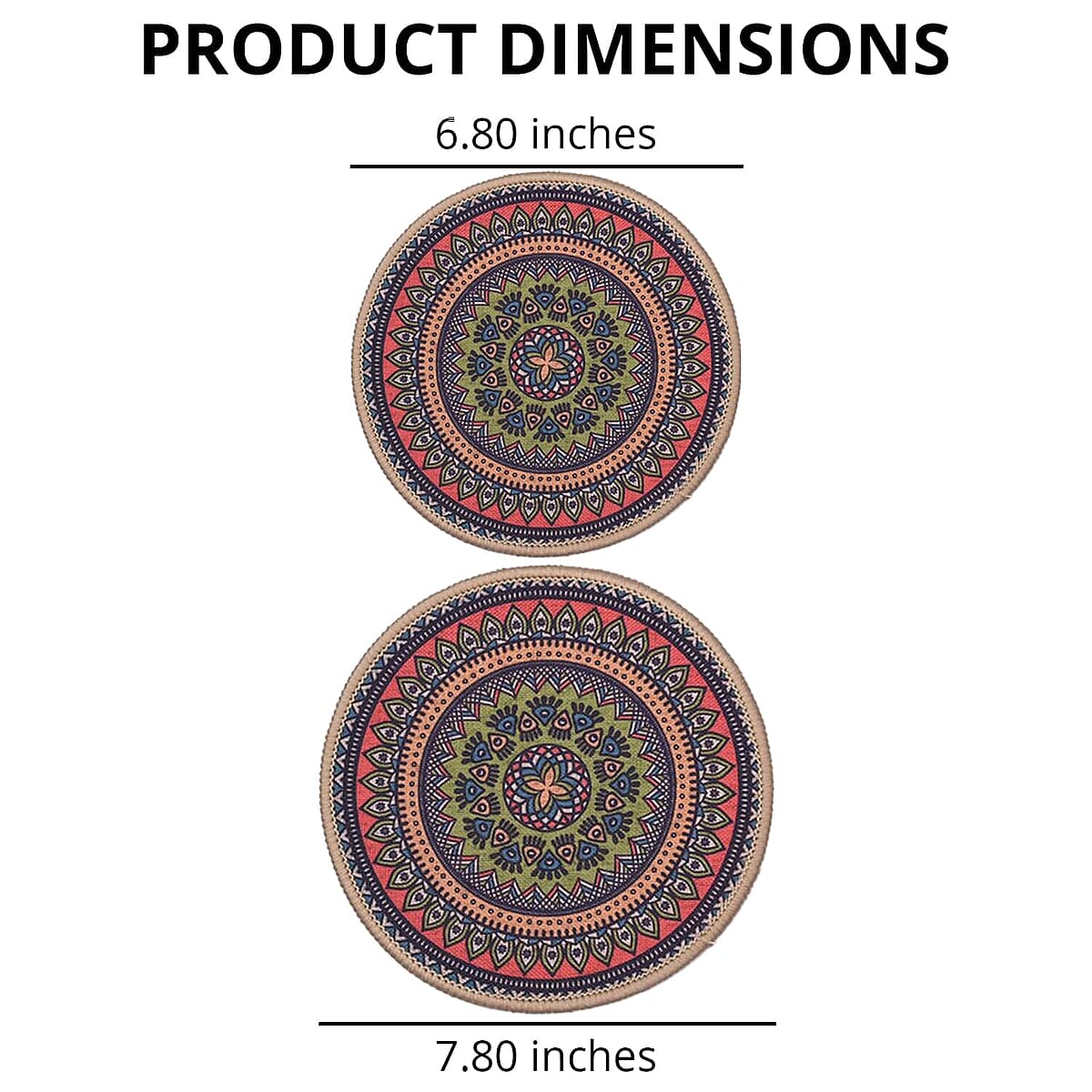 Set of 6 Multi Color Abstract Pattern Hot Pot Stand, Heat Resistant Pads For Kitchen Countertop Dining Table, Anti-Hot Non-Slip Round Mats Pack of 6 image number 4