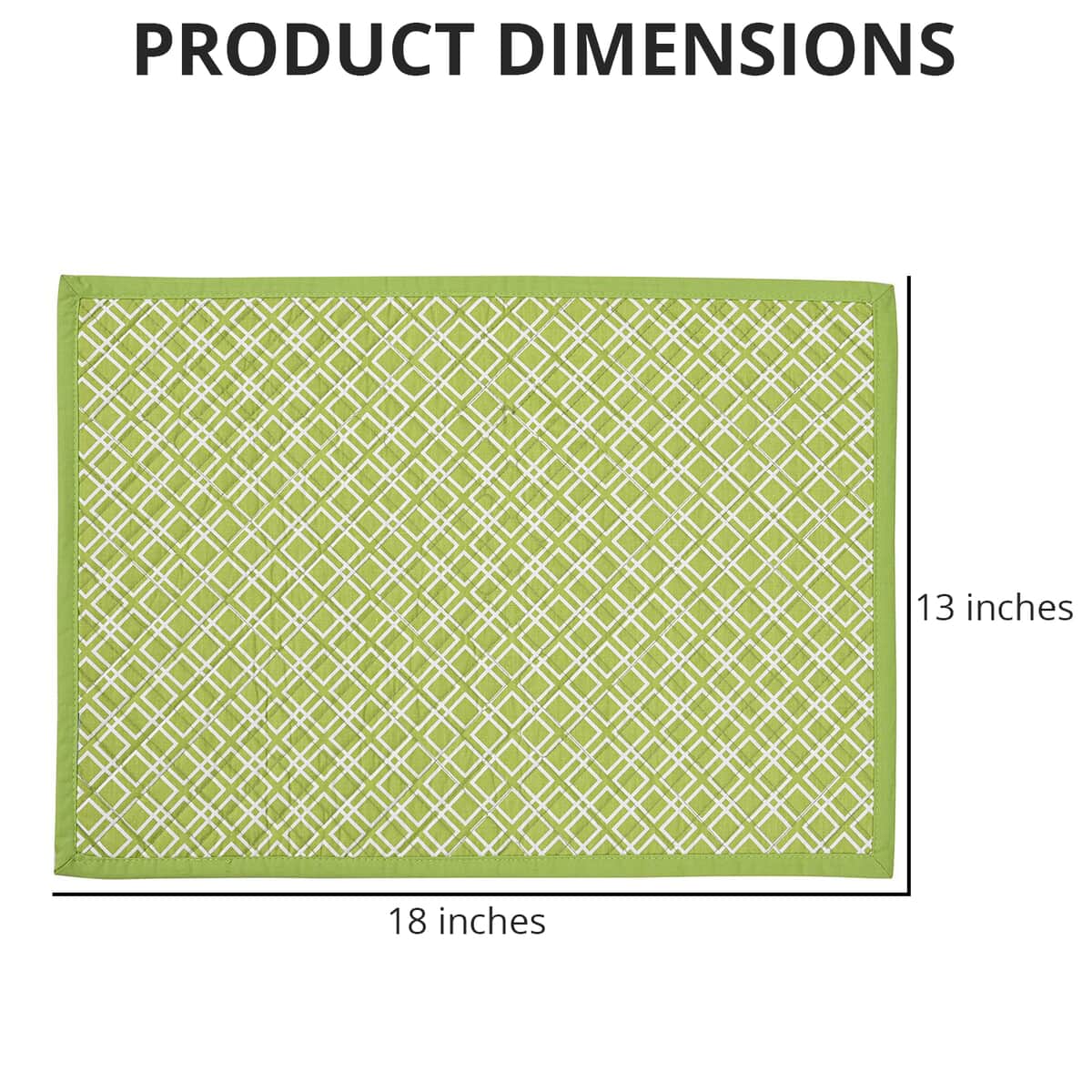 Homesmart Set of 6 Green Floral Pattern 100% Cotton Quilted Placement image number 3