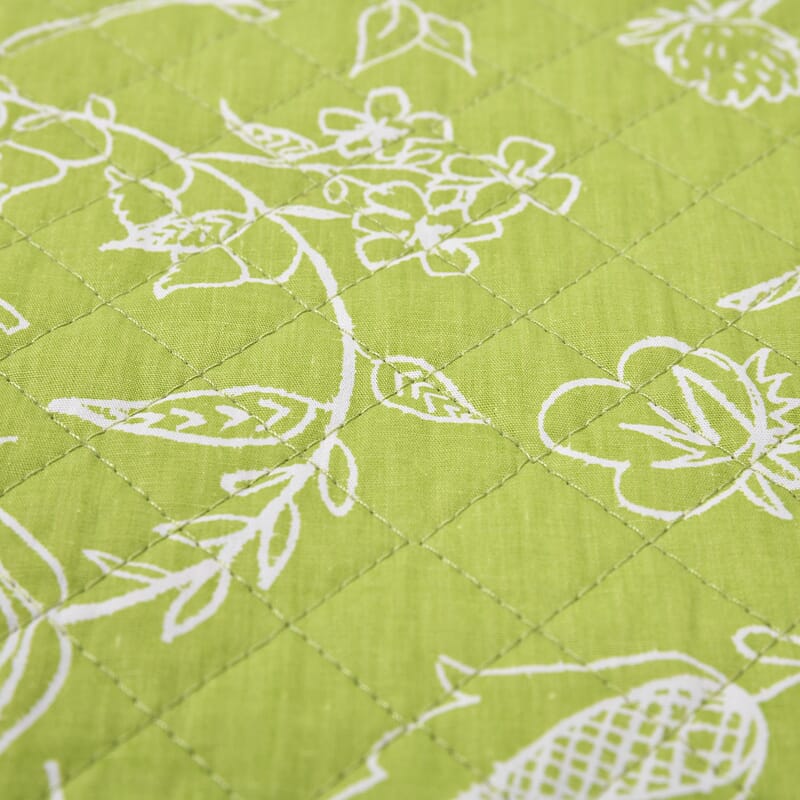 Homesmart Set of 6 Green Floral Pattern 100% Cotton Quilted Placement