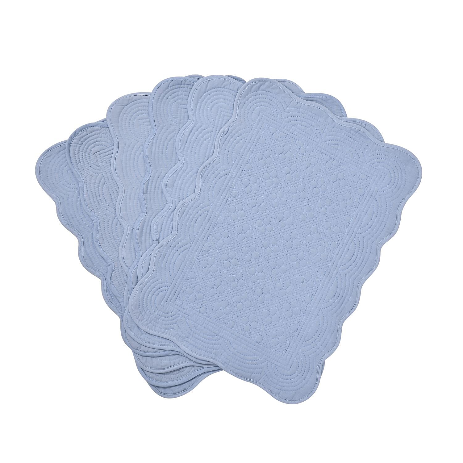 Homesmart Set of 6 Blue 100% Cotton Quilted Placement