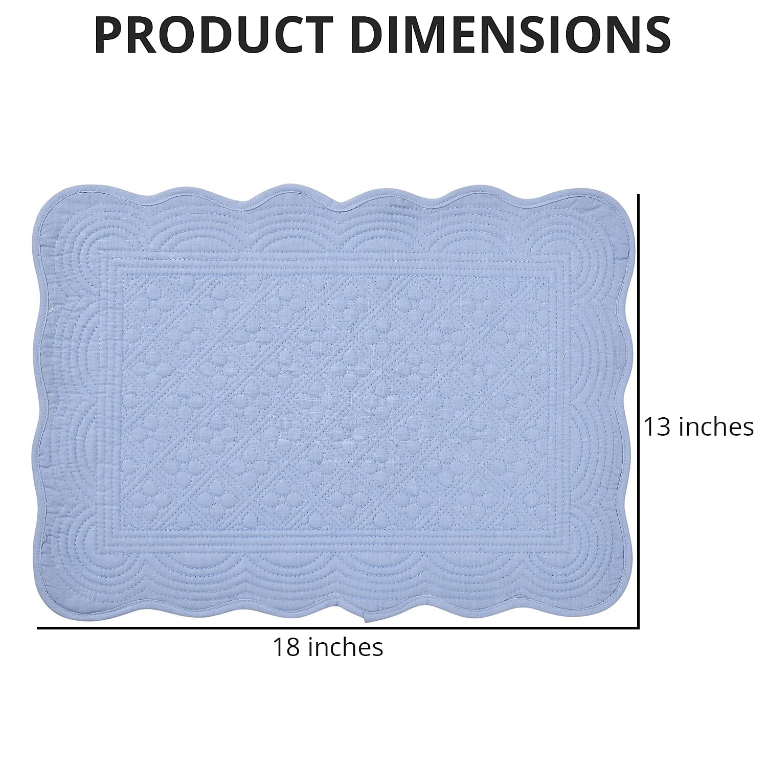 Homesmart Set of 6 Blue 100% Cotton Quilted Placement