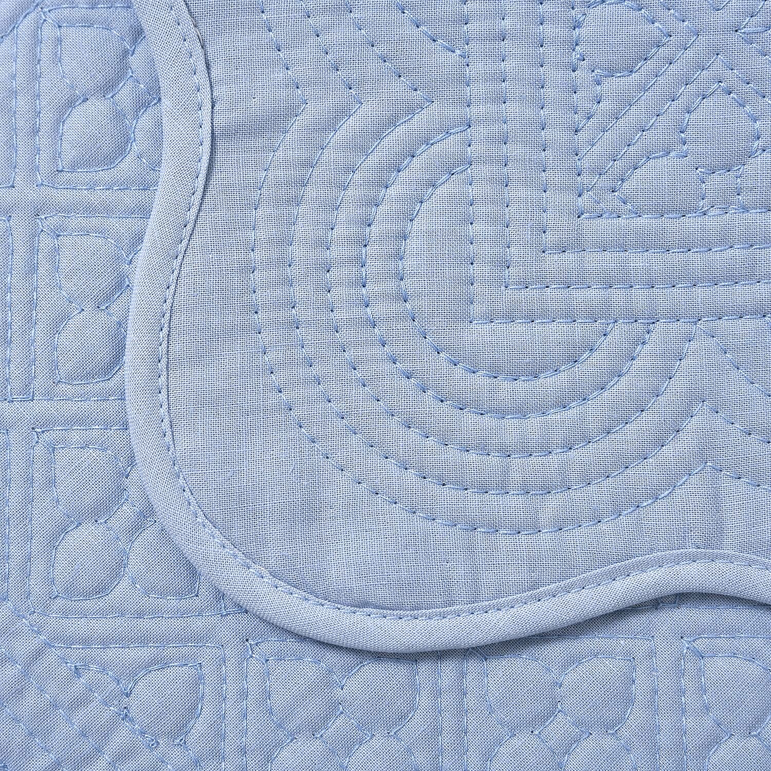 Homesmart Set of 6 Blue 100% Cotton Quilted Placement
