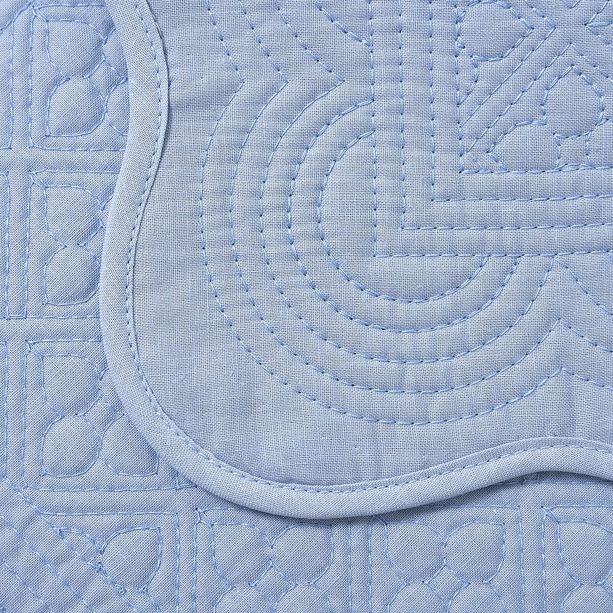 Homesmart Set of 6 Blue 100% Cotton Quilted Placement image number 4