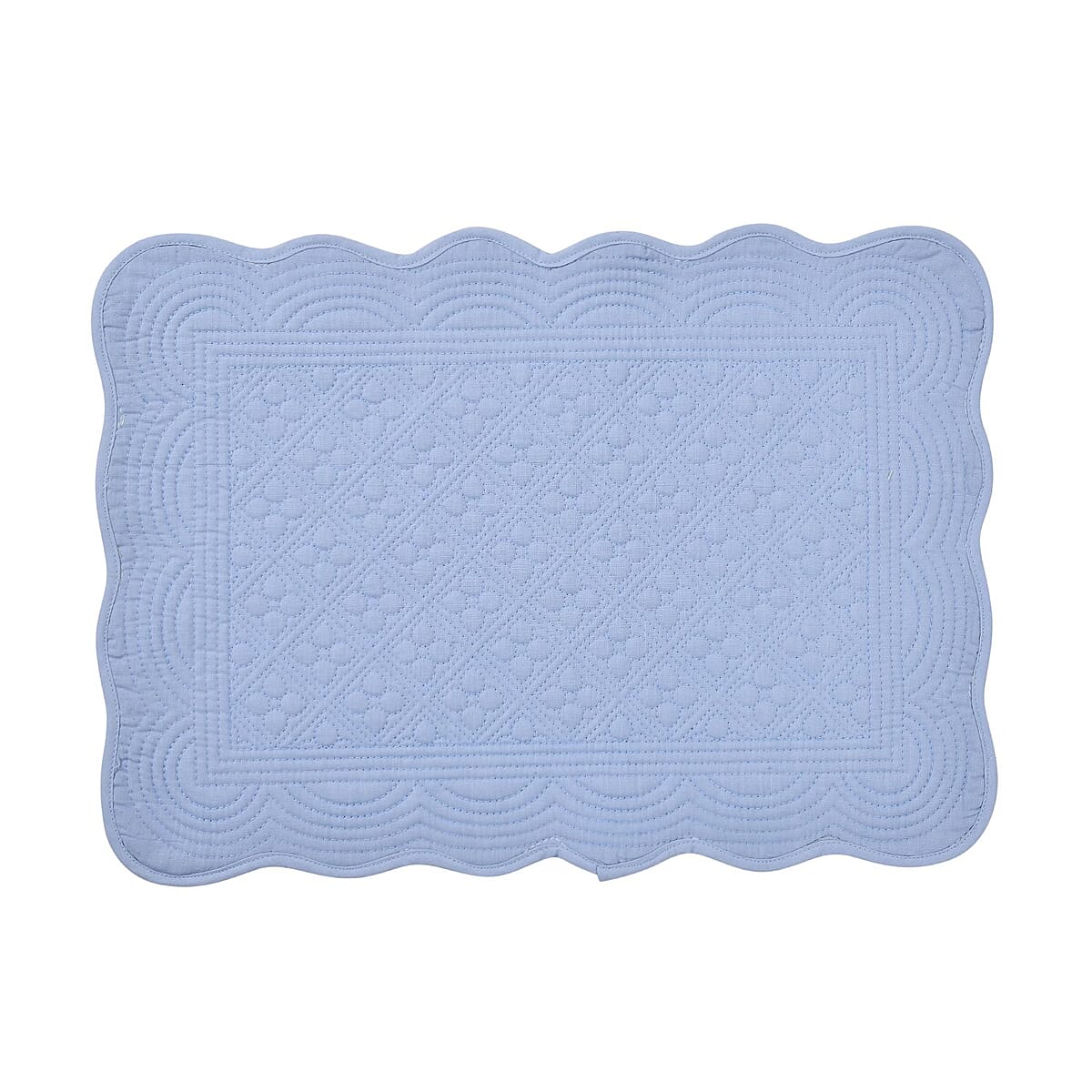 Homesmart Set of 6 Blue 100% Cotton Quilted Placement image number 6