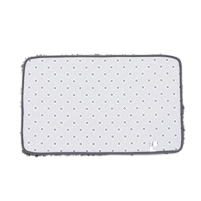 Homesmart Set of 2 Gray Gradient Rectangle Plushmat and U Shape Plush Mat, Anti-Skid Dots Handwash Bathroom Rug Bath Mat, Non Slip Bathroom Rug