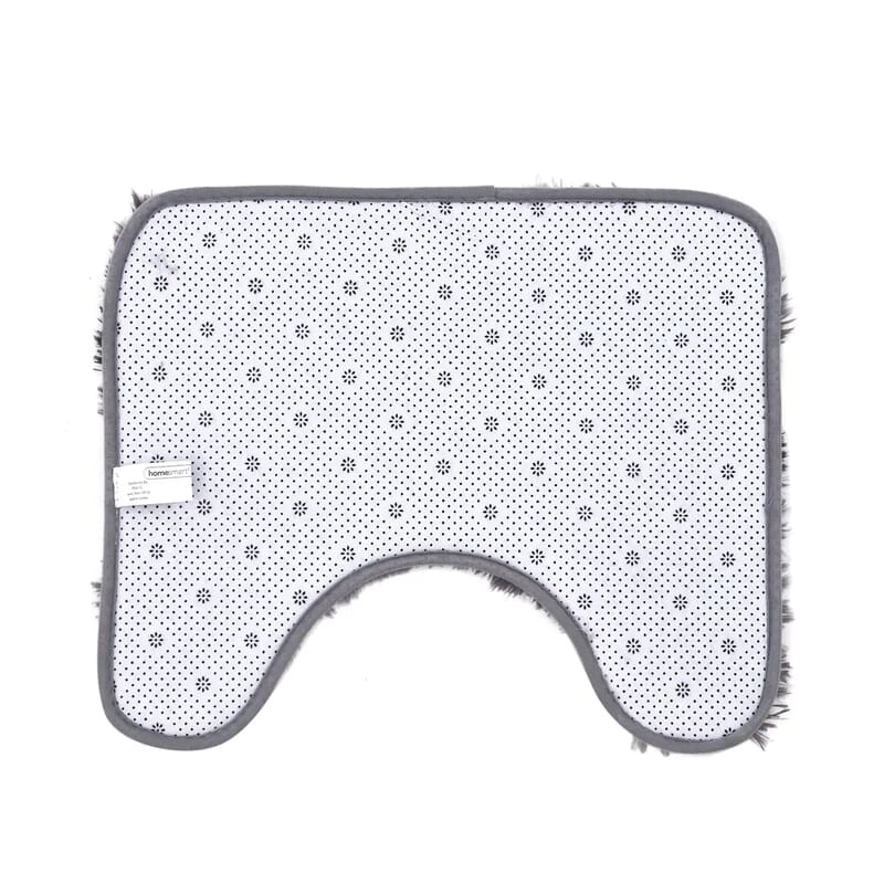 Homesmart Set of 2 Gray Gradient Rectangle Plushmat and U Shape Plush Mat, Anti-Skid Dots Handwash Bathroom Rug Bath Mat, Non Slip Bathroom Rug