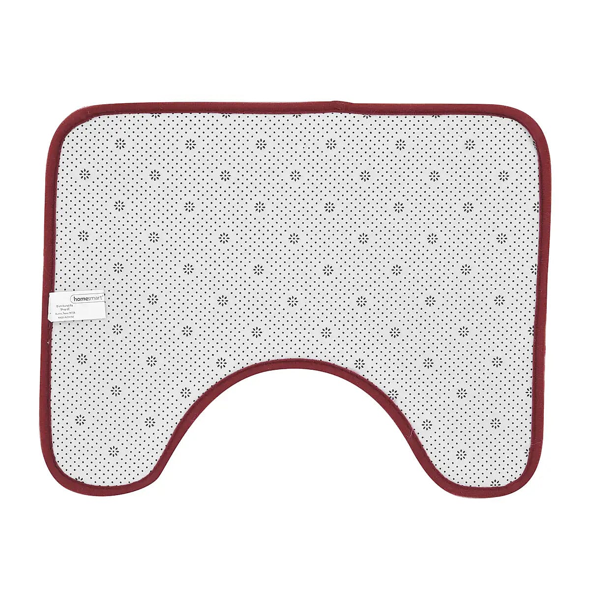 Homesmart Set of 2 Rose Red Gradient Rectangle Plushmat and U Shape Plush Mat, Anti-Skid Dots Handwash Bathroom Rug Bath Mat, Non Slip Bathroom Rug