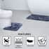 Homesmart Set of 2 Charcoal Gradient Rectangle Plushmat and U Shape Plush Mat, Anti-Skid Dots Handwash Bathroom Rug Bath Mat, Non Slip Bathroom Rug image number 2