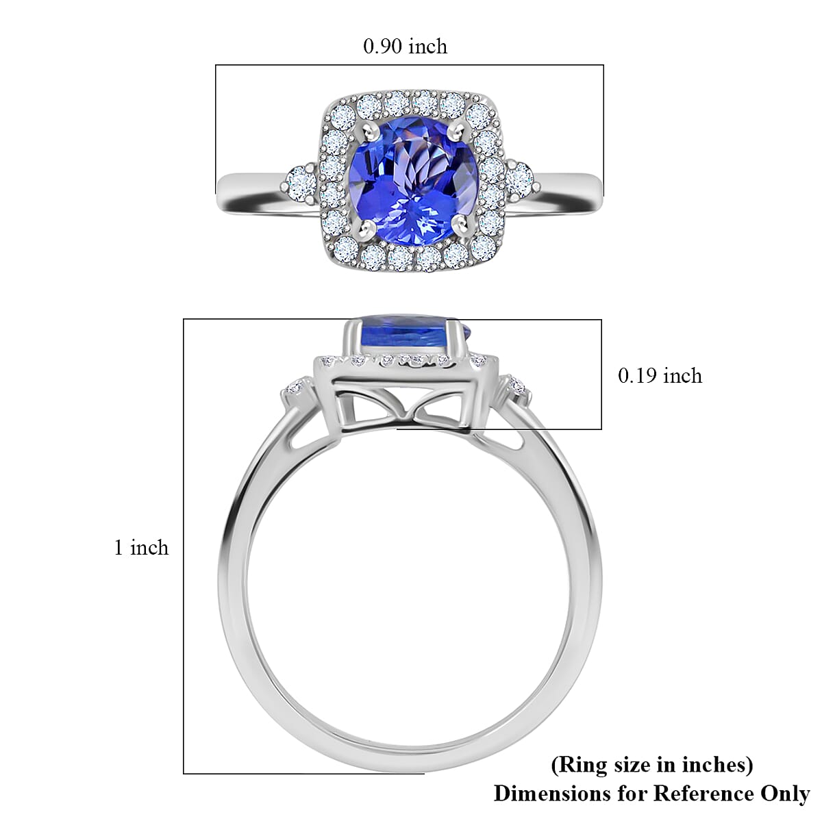 Certified & Appraised Rhapsody 950 Platinum AAAA Tanzanite and E-F VS Diamond Ring (Size 10.0) 5.70 Grams 1.80 ctw