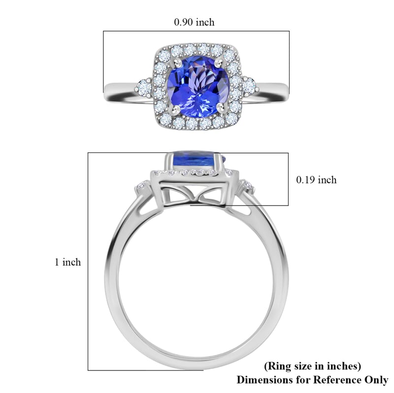 Certified & Appraised Rhapsody 950 Platinum AAAA Tanzanite and E-F VS Diamond Ring (Size 7.0) 5.70 Grams 1.80 ctw