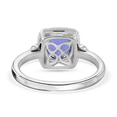 Certified & Appraised Rhapsody 950 Platinum AAAA Tanzanite and E-F VS Diamond Ring (Size 8.0) 5.70 Grams 1.80 ctw