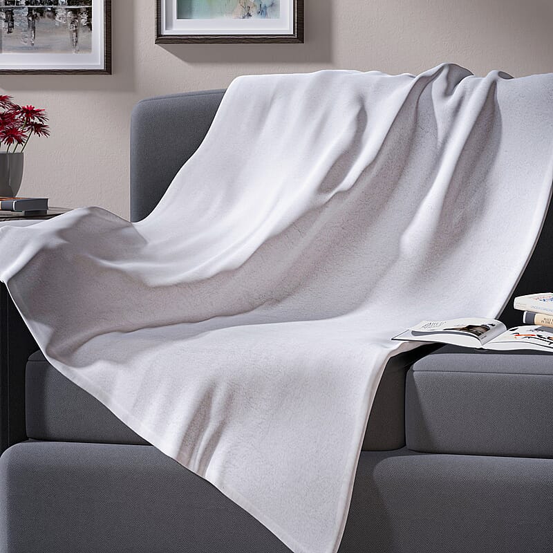 Homesmart Cream Microfiber Sherpa Blanket , Soft Blanket , Bed Throws , Cozy Blanket , Throw Blanket