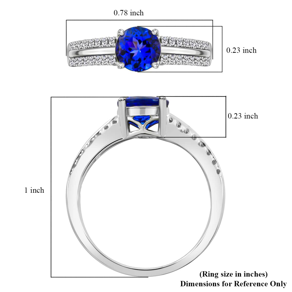 RHAPSODY 950 Platinum AAAA Tanzanite and Diamond E-F VS Ring (Size 10.0) 5.70 Grams 1.81 ctw image number 3