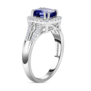Certified & Appraised Rhapsody AAAA Tanzanite and E-F VS Diamond 2.10 ctw Ring in 950 Platinum (Size 7.0) 6.60 Grams 