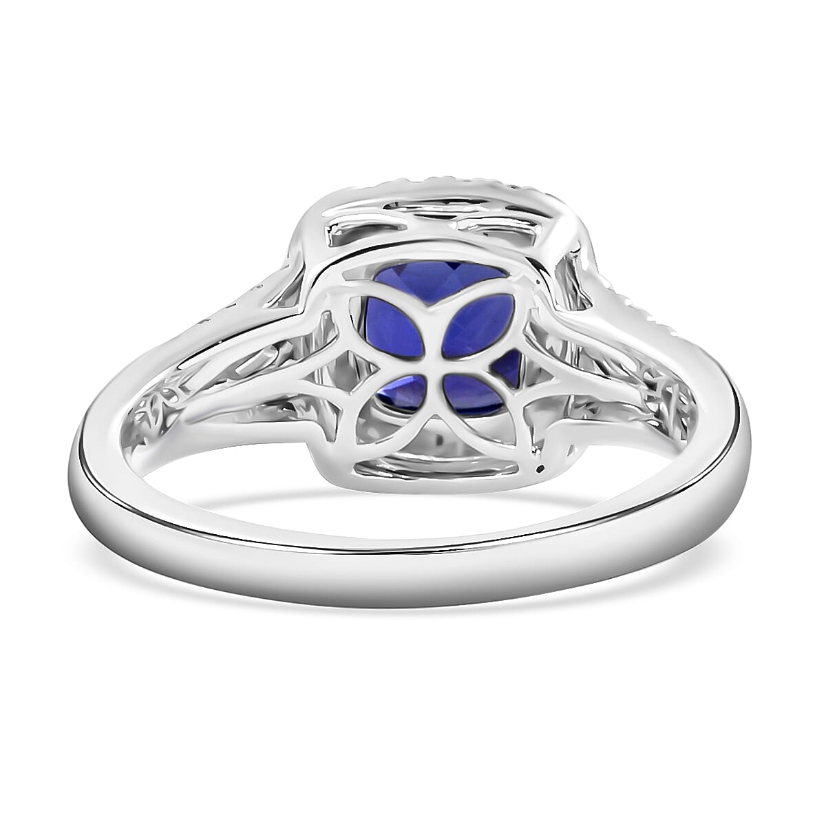 Certified & Appraised Rhapsody AAAA Tanzanite and E-F VS Diamond 2.10 ctw Ring in 950 Platinum (Size 7.0) 6.60 Grams  image number 3