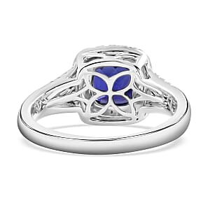 Certified & Appraised Rhapsody AAAA Tanzanite and E-F VS Diamond 2.10 ctw Ring in 950 Platinum (Size 9.0) 6.60 Grams 