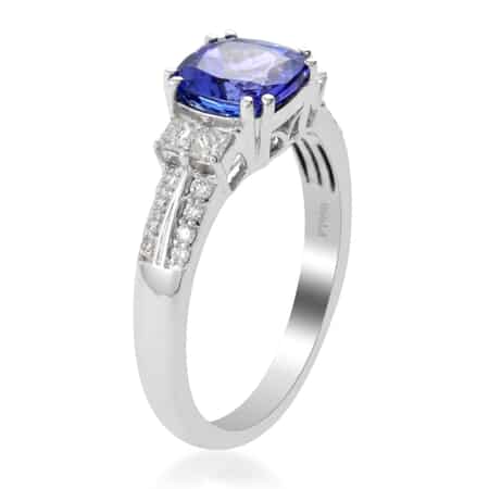 RHAPSODY 950 Platinum AAAA Tanzanite and E-F VS Diamond Ring (Size 7.0) 5.50 Grams 2.15 ctw image number 2