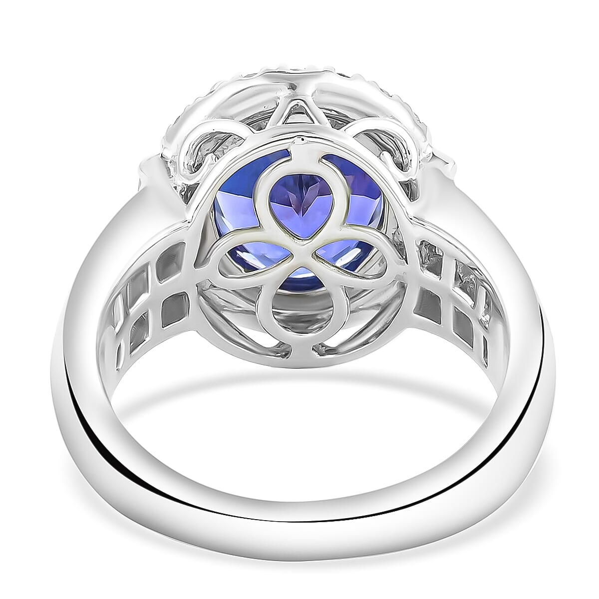 RHAPSODY 5.00 ctw AAAA Tanzanite and Diamond E-F VS Ring in 950 Platinum 10.85 Grams image number 3