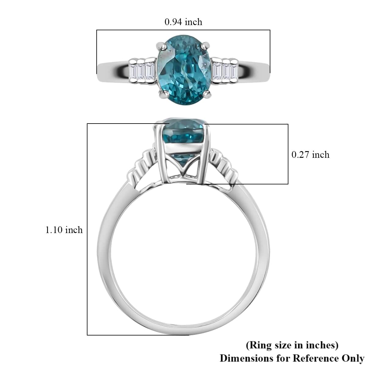 RHAPSODY 950 Platinum AAAA Ratanakiri Blue Zircon and E-F VS Diamond Ring 5.10 Grams 3.75 ctw image number 4