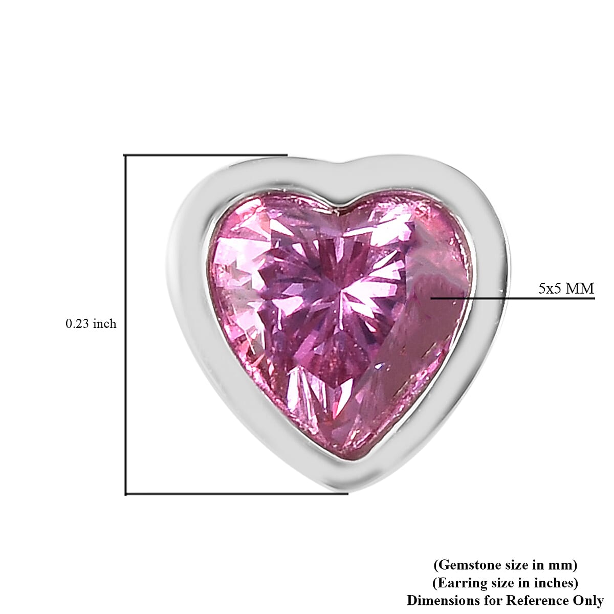 Pink Moissanite Stud Earrings in Rhodium Over Sterling Silver 1.00 ctw image number 4