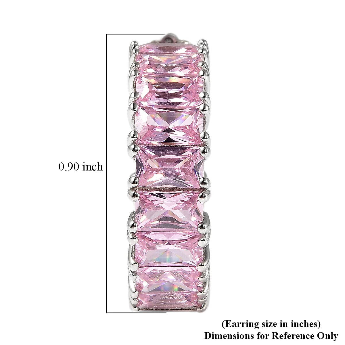 Lustro Stella Finest Pink CZ Inside Out Hoop Earrings in Sterling Silver 7.50 ctw image number 4