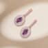 Appraised Iliana 18K Rose Gold AAA Purple Sapphire and G-H SI Diamond Double Halo Dangle Earrings 2.40 ctw image number 1