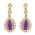 Iliana 18K Rose Gold AAA Madagascar Purple Sapphire and G-H SI Diamond Earrings 2.00 ctw image number 0