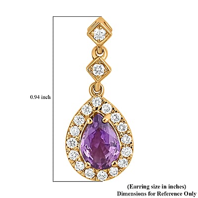 Iliana 18K Rose Gold AAA Madagascar Purple Sapphire and G-H SI Diamond Earrings 2.00 ctw