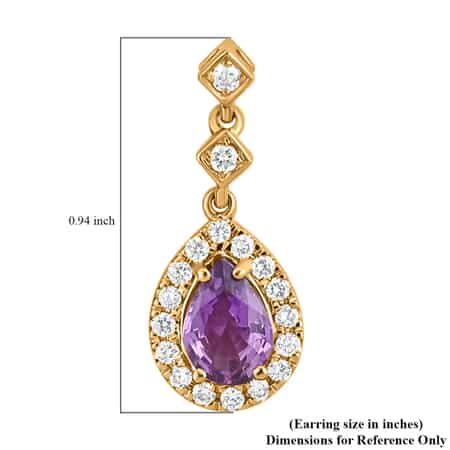 Iliana 18K Rose Gold AAA Madagascar Purple Sapphire and G-H SI Diamond Earrings 2.00 ctw image number 4